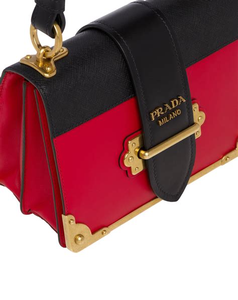 prada belt bag cahier|Fiery Red/black Leather Prada Cahier Bag .